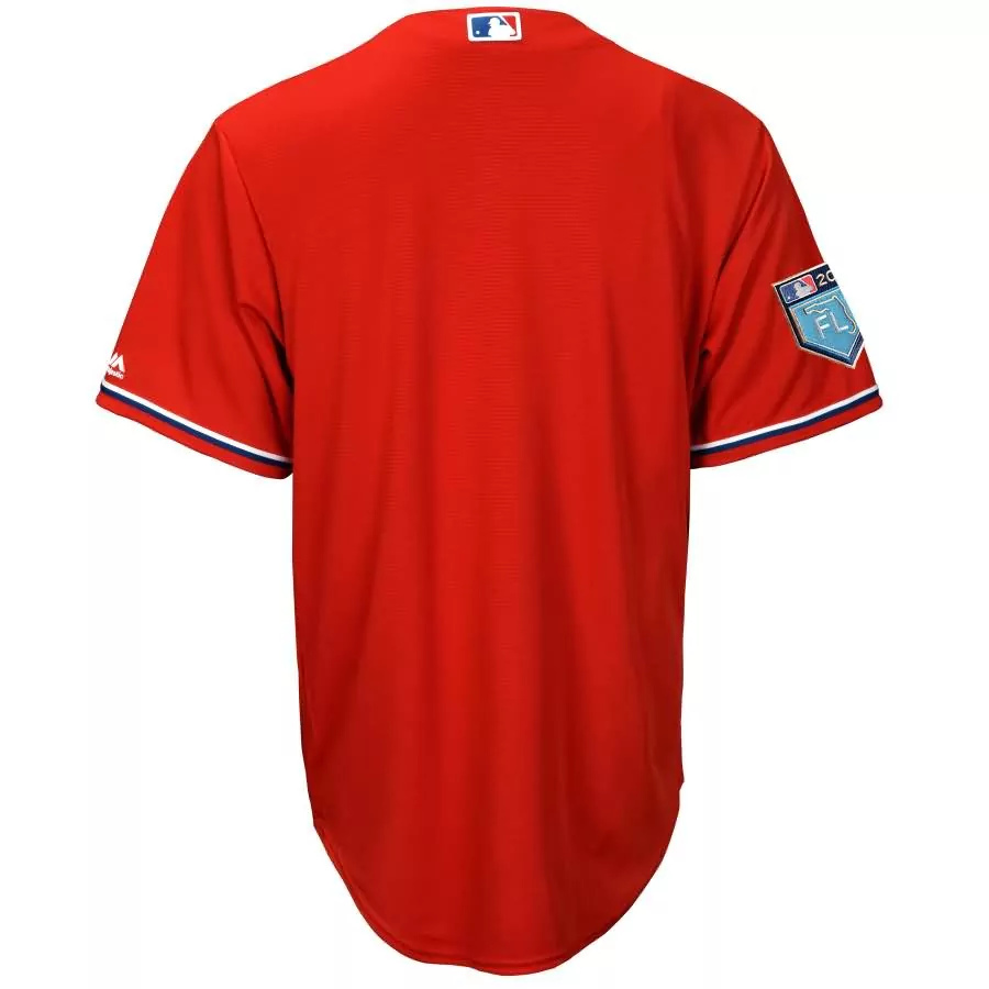 Personalized Philadelphia phillies majestic 2018 spring training cool base team jersey scarlet