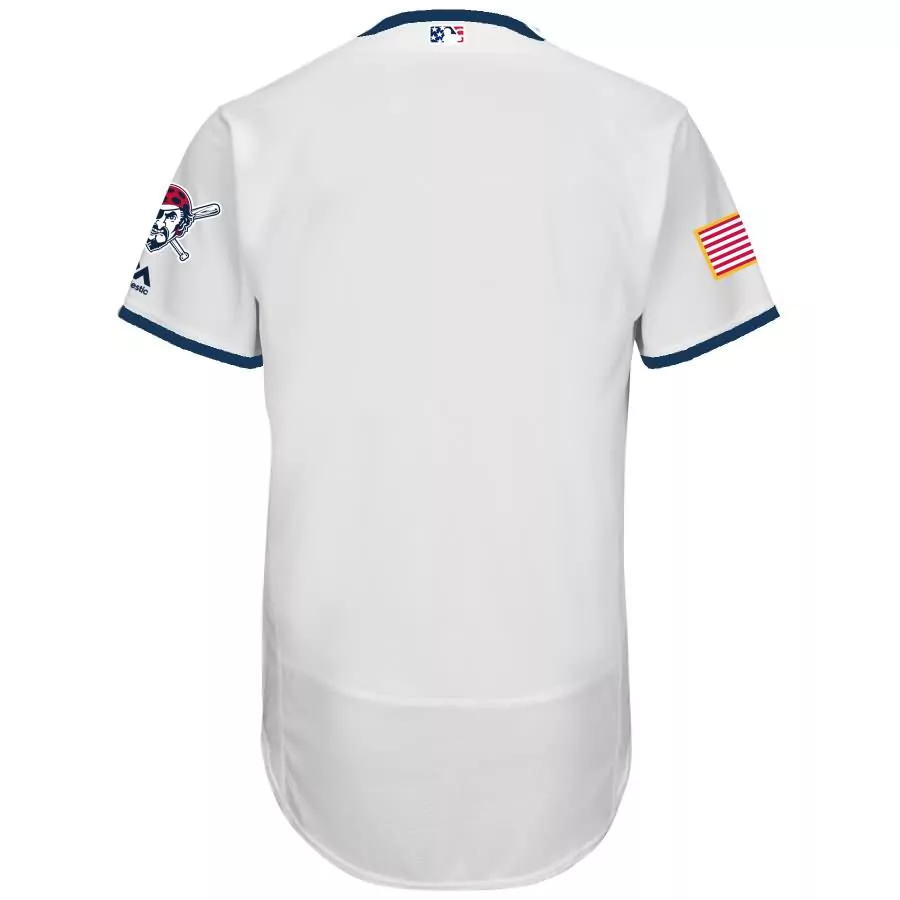 Customizable Pittsburgh pirates majestic 2017 stars stripes collection flex base team jersey white