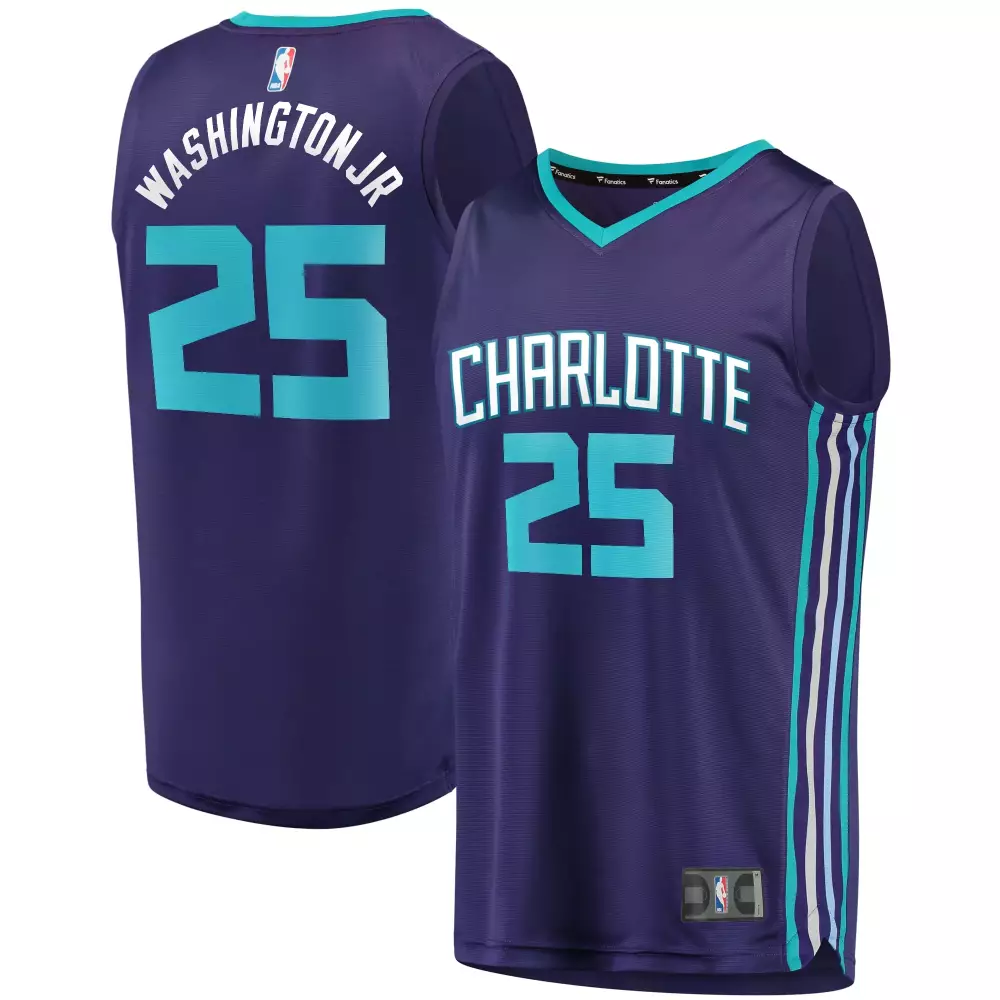 Customizable Pj washington jr charlotte hornets fanatics ed youth fast break replica player jersey statement edition purple