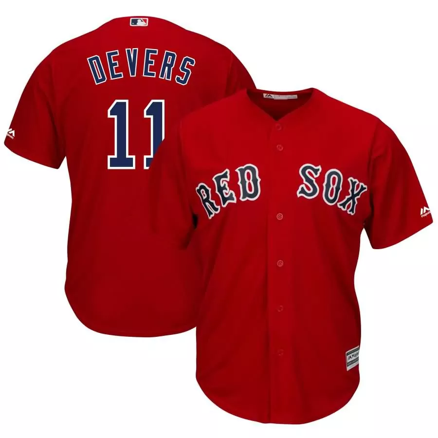 Personalized Rafael devers boston red sox majestic alternate official cool base player jersey scarlet