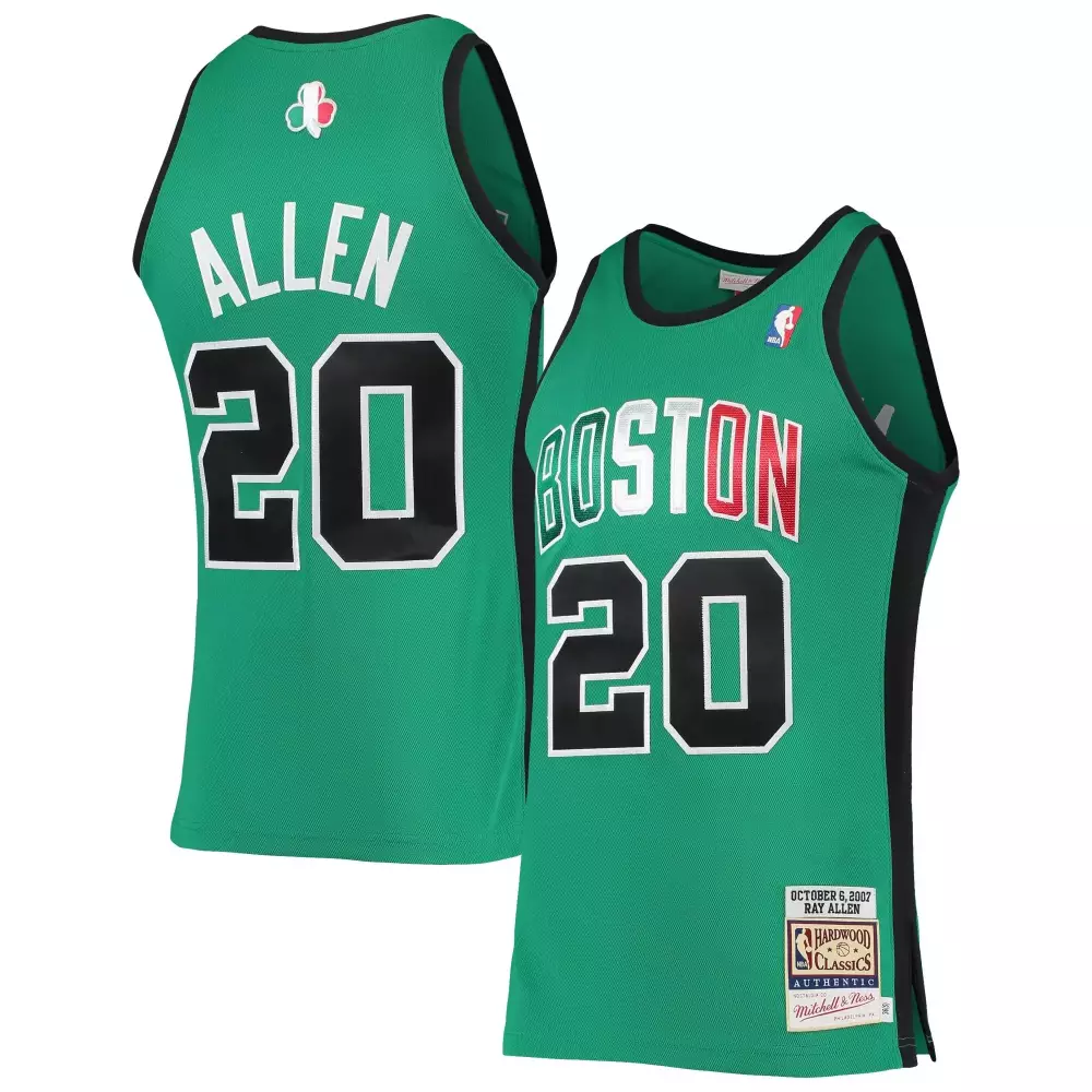 Customizable Ray allen boston celtics 200708 hardwood classics kelly green jersey gift for boston celtics fans