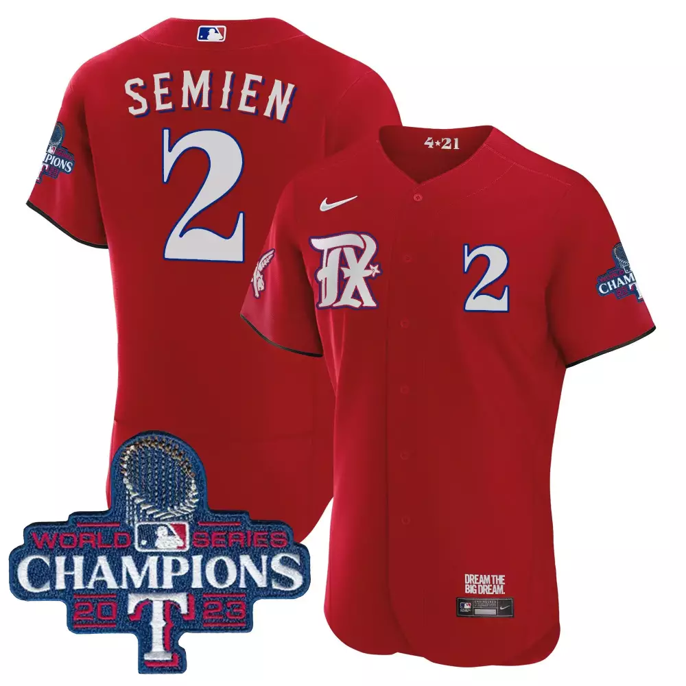 Personalized Red corey seager texas rangers 2023 world series champions city connect flex base jersey all stitched