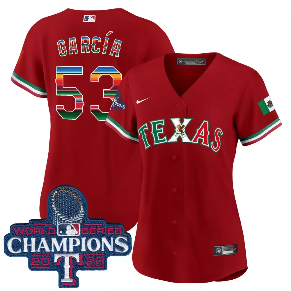 Personalized Red corey seager texas rangers mexico 2023 world series champions baseball jersey v2 all stitched