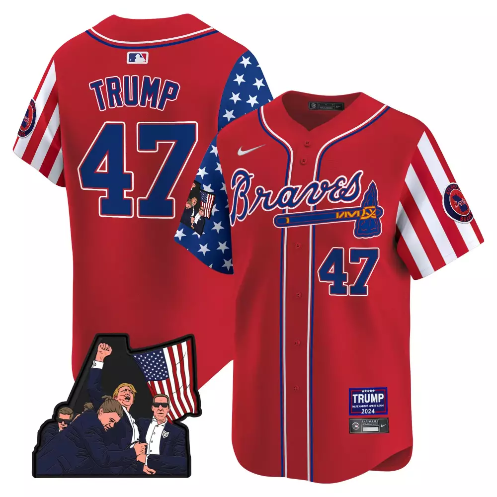 Custom Red matt olson atlanta braves make american great again vapor premier limited jersey all stitched