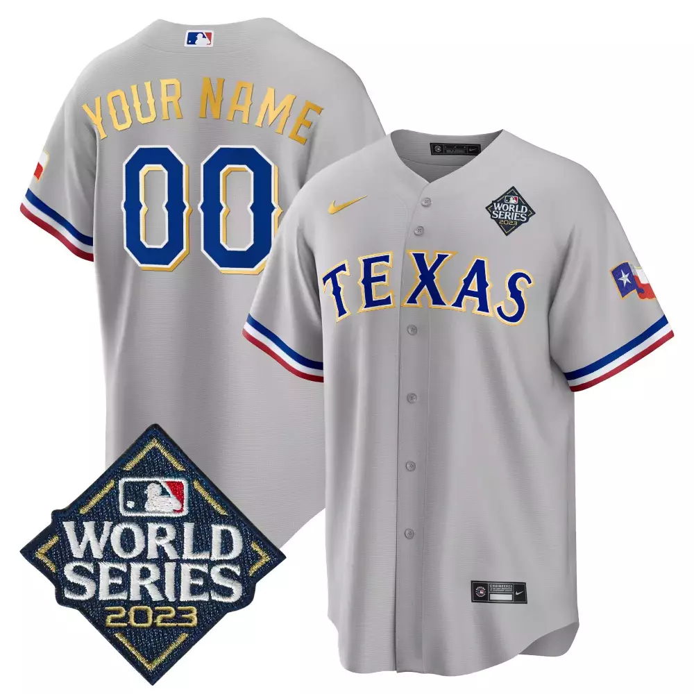 Personalized Red texas rangers 2023 world series cool base gold trim custom jersey v2 all stitched