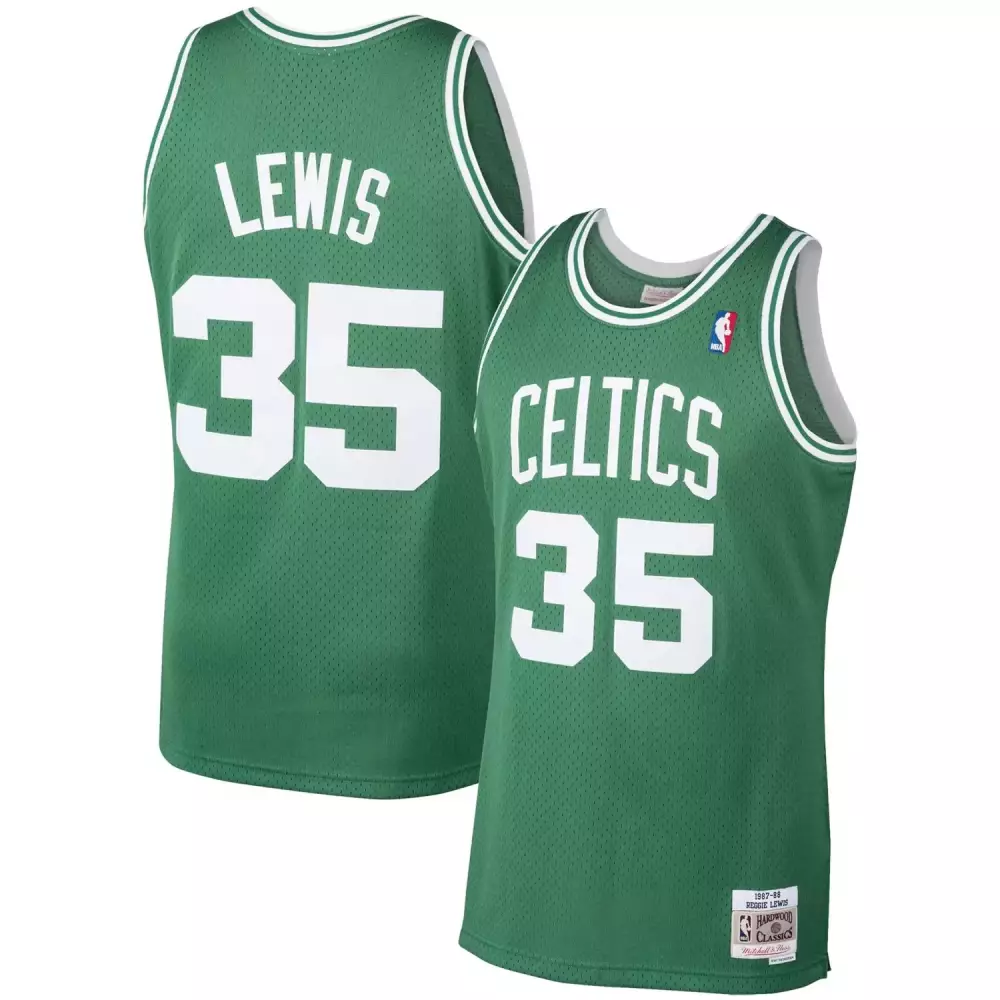Personalized Reggie lewis boston celtics 198788 hardwood classics player kelly green jersey gift for boston celtics fans