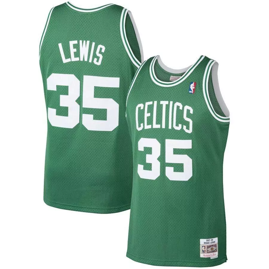 Custom Reggie lewis boston celtics mitchell ness 1987 88 hardwood classics swingman jersey kelly green 2019
