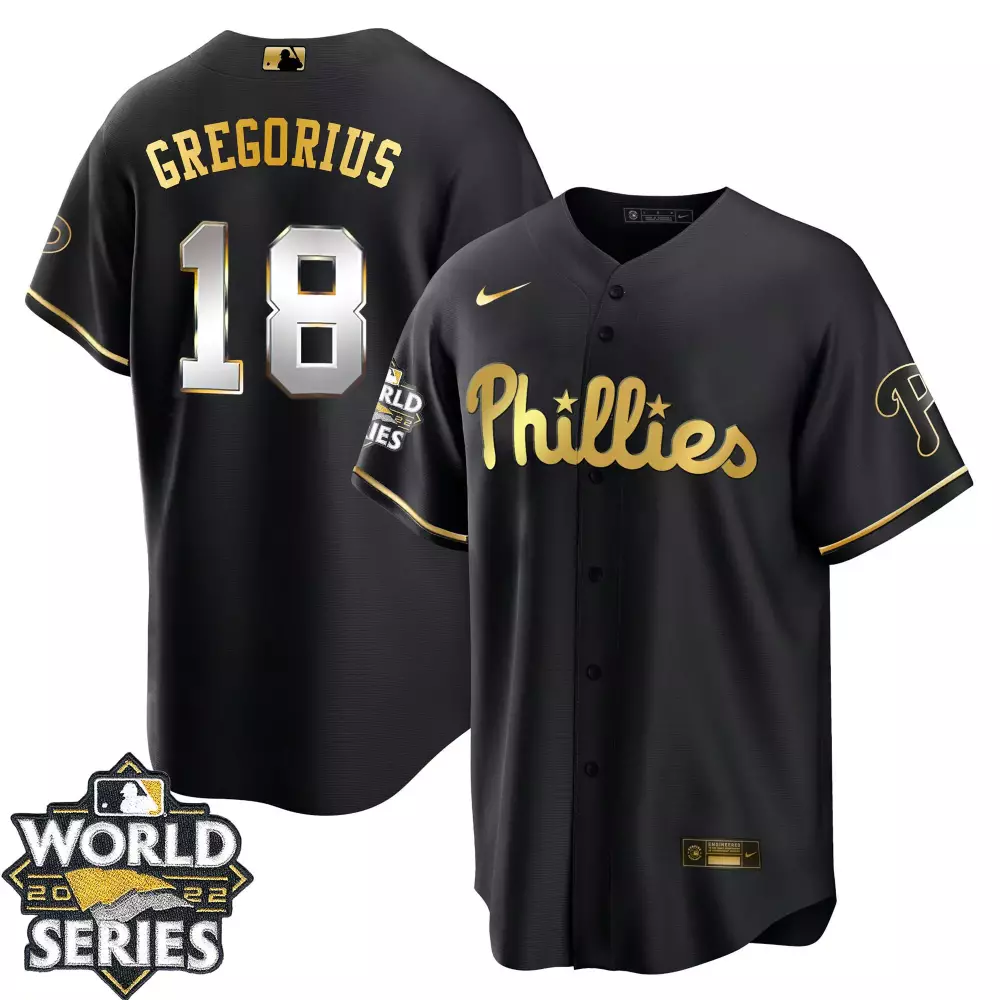 Customizable Rhys hoskins philadelphia phillies gold 2022 world series jersey limited all stitched