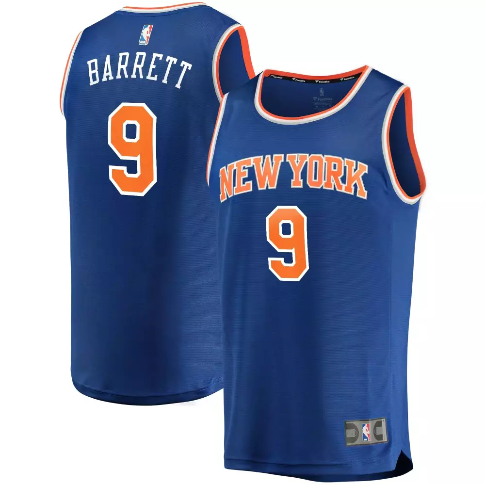 Personalized Rj barrett new york knicks royal icon edition jersey gift for new york knicks fans