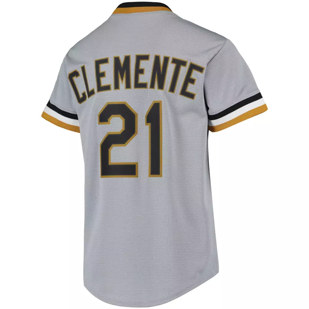 Personalized Roberto clemente pittsburgh pirates youth road cooperstown collection player jersey gray