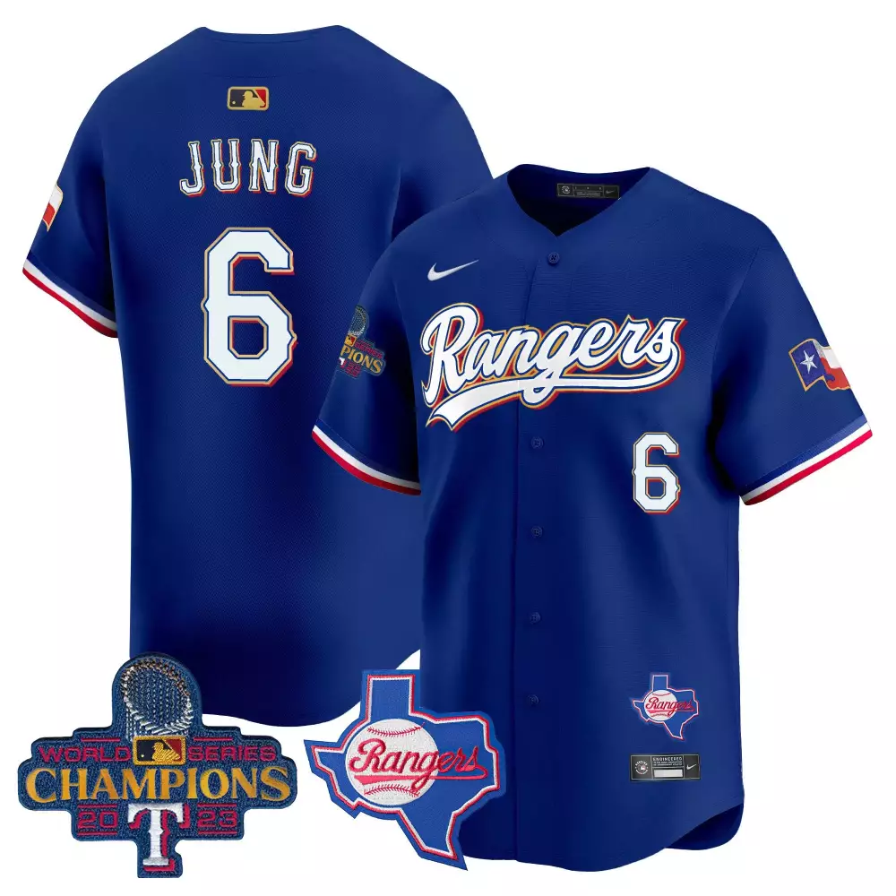 Customizable Royal adolis garcia texas rangers 2023 world series champions gold trim vapor premier limited jersey v2 all stitched