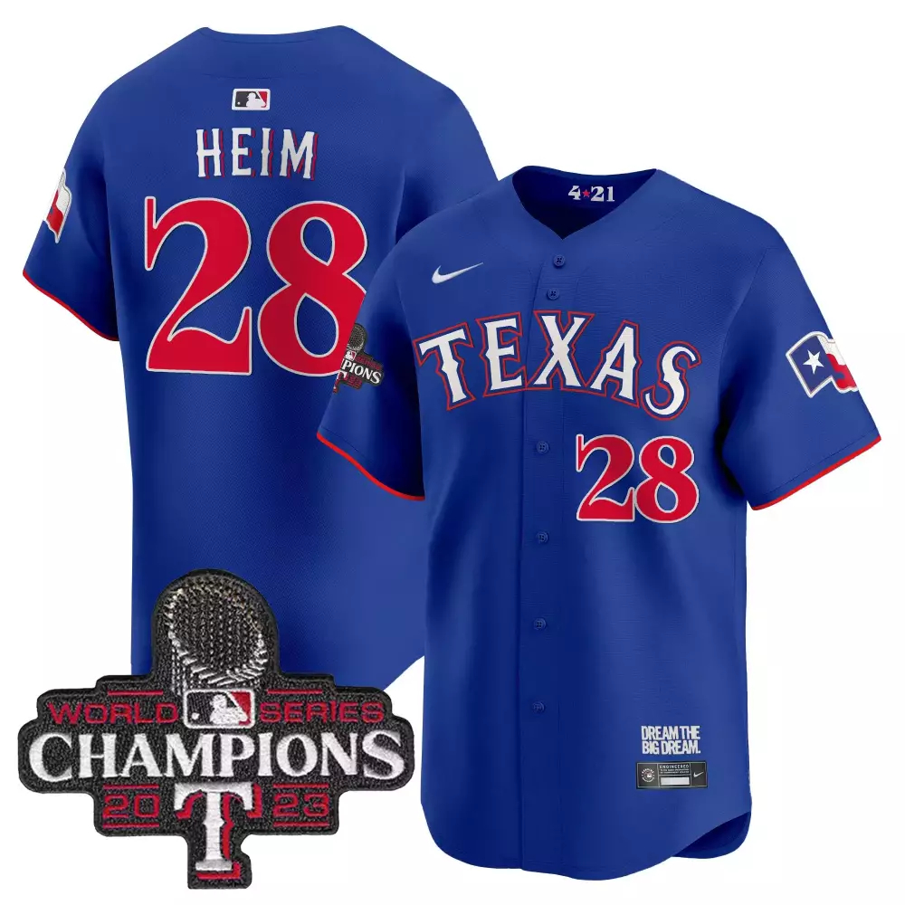 Custom Royal jonah heim texas rangers 2023 world series champions city connect vapor premier limited jersey all stitched