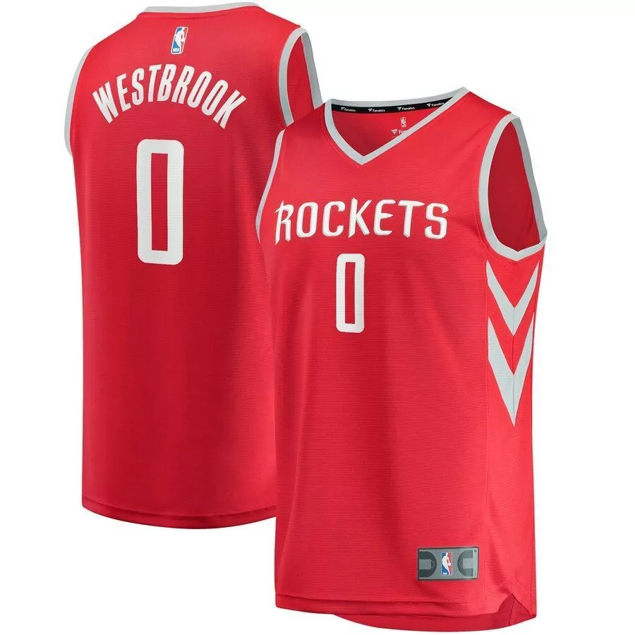 Customizable Russell westbrook houston rockets 19 fast break player jersey red icon edition 2019