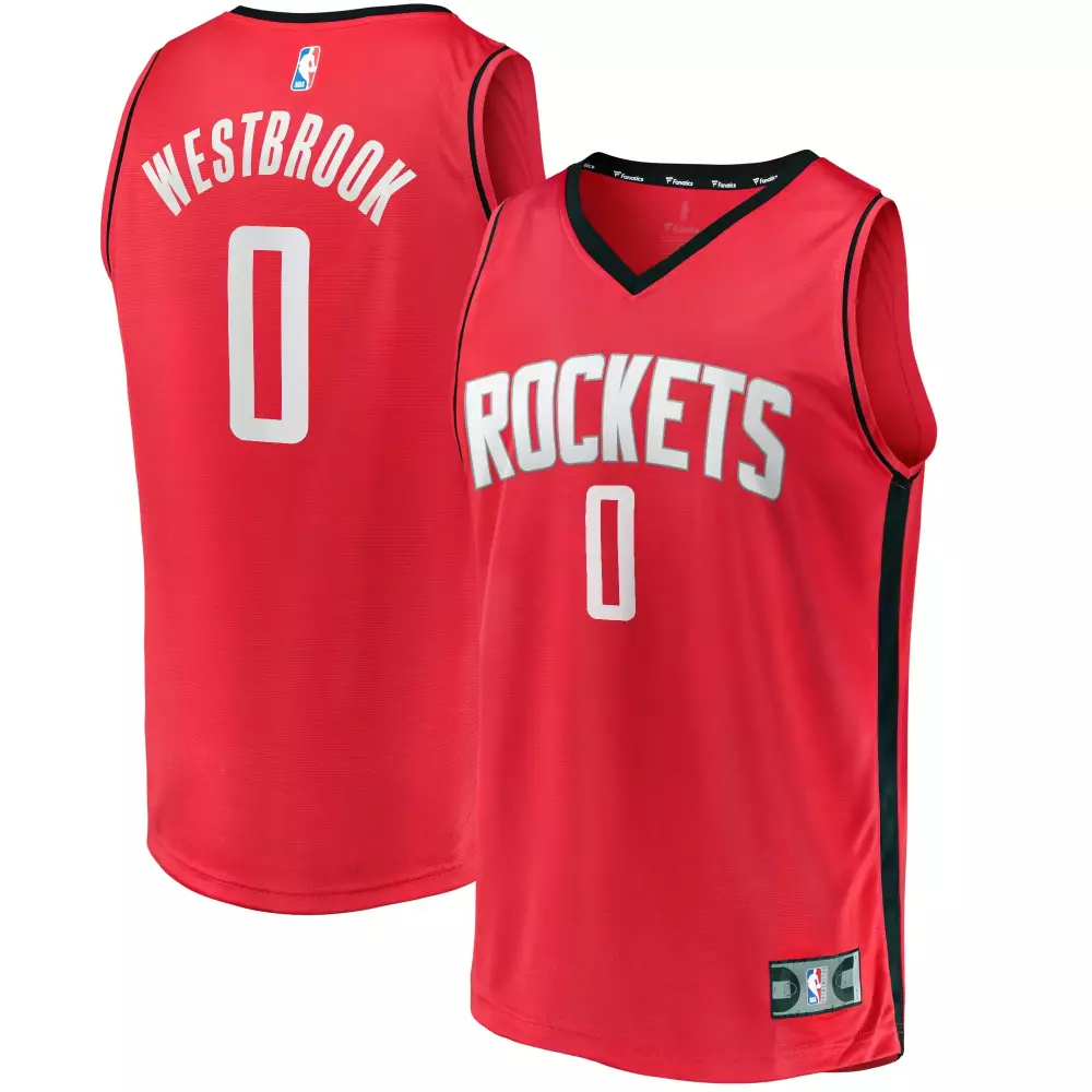 Custom Russell westbrook houston rockets fanatics ed youth fast break player jersey icon edition red