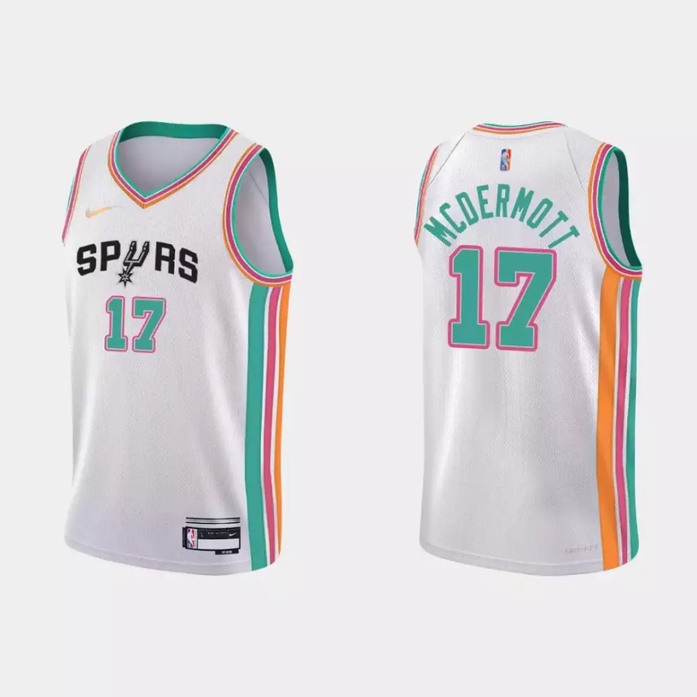 Personalized San antonio spurs doug mcdermott 17 nba basketball city edition white jersey gift for spurs fans