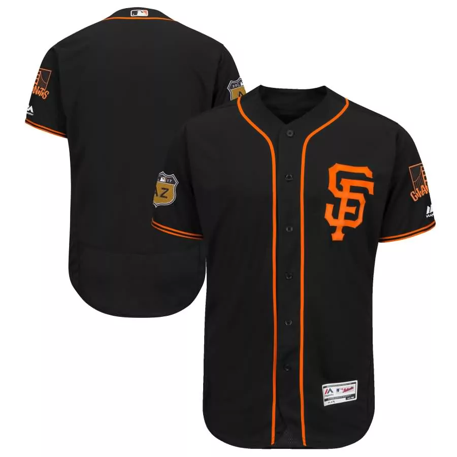 Custom San francisco giants majestic 2017 spring training flex base team jersey black