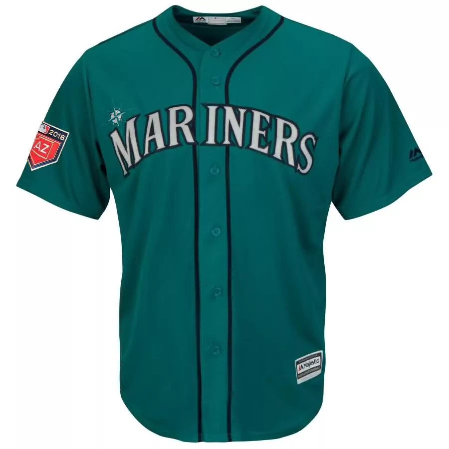 Personalized Seattle mariners majestic 2018 spring training cool base team jersey aqua