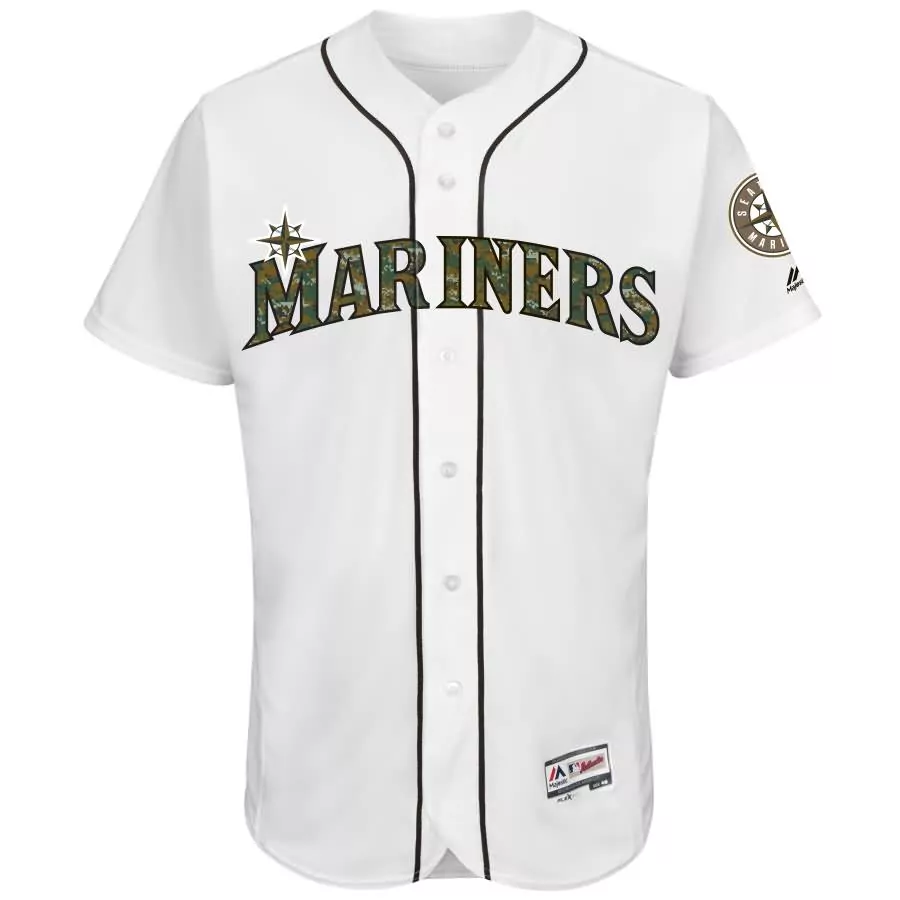 Custom Seattle mariners majestic fashion 2016 memorial day flex base team jersey white