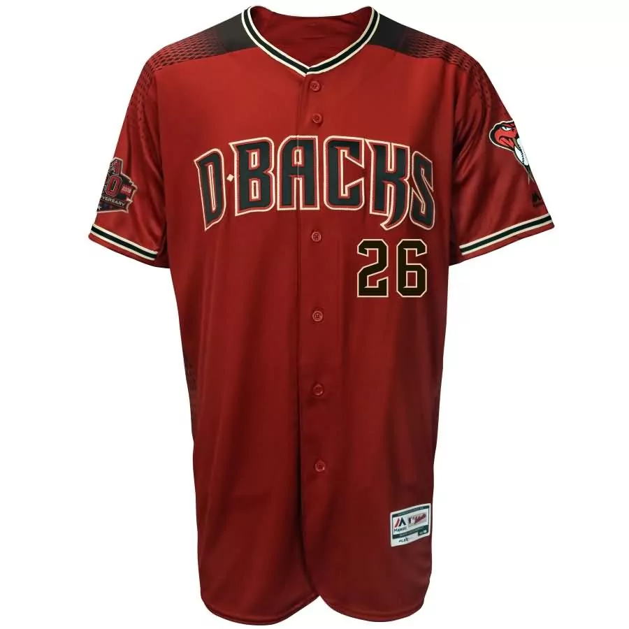 Personalized Shelby miller arizona diamondbacks majestic alternate 20th anniversary on field patch flex base player jersey sedona red