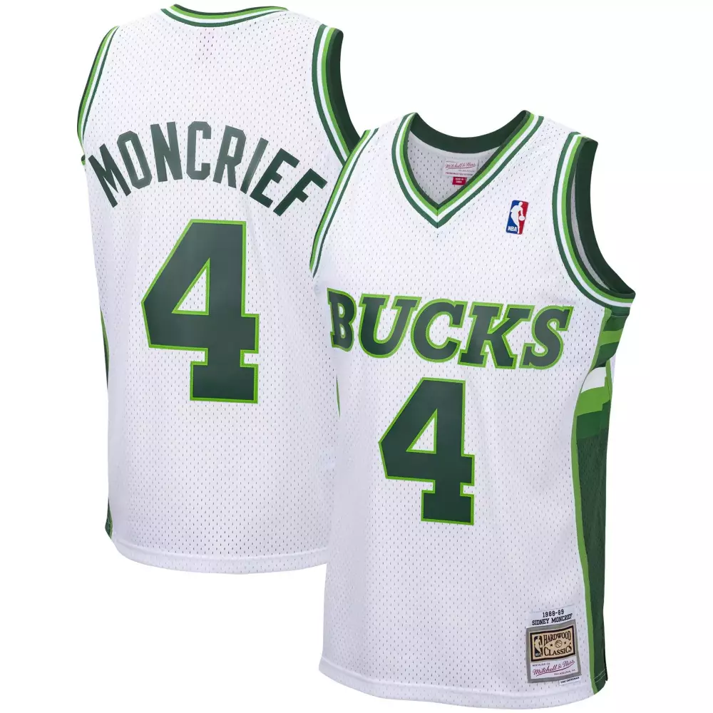 Personalized Sidney moncrief milwaukee bucks 198889 hardwood classics white jersey gift for milwaukee bucks fans