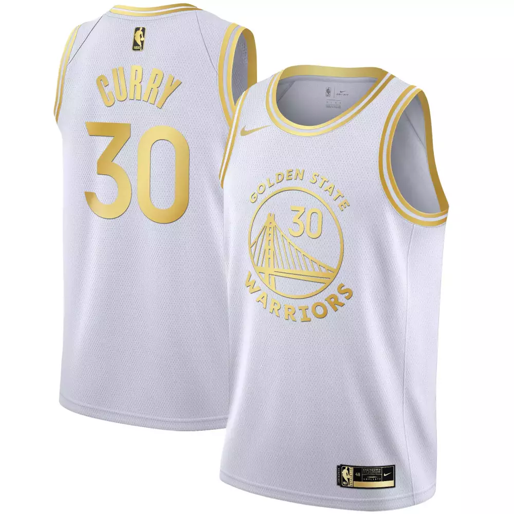 Customizable Stephen curry golden state warriors white gold amp black gold jersey all stitched