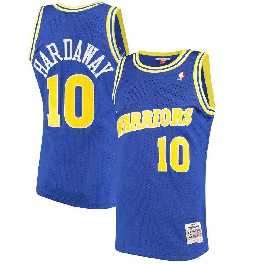 Personalized Tim hardaway golden state warriors mitchell ness 1990 91 hardwood classics swingman jersey royal 2019