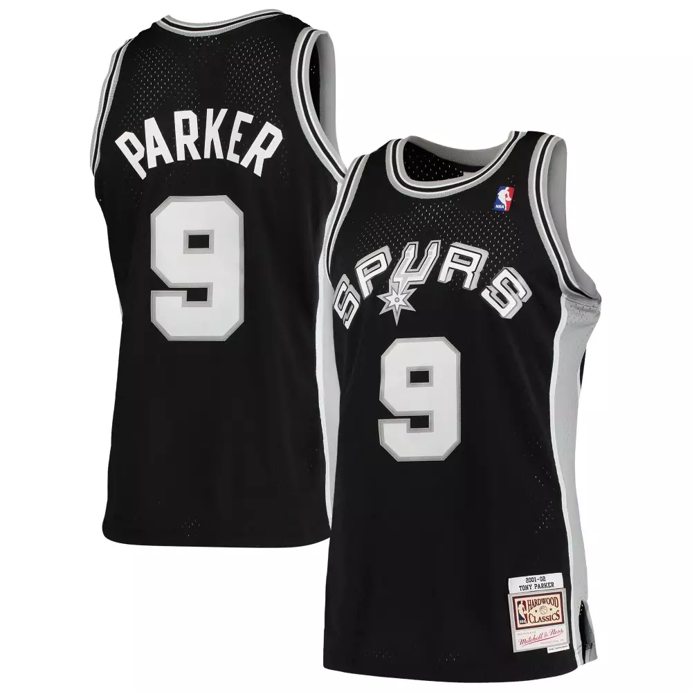 Personalized Tony parker 9 san antonio spurs 200102 hardwood classics black jersey gift for san antonio spurs fans