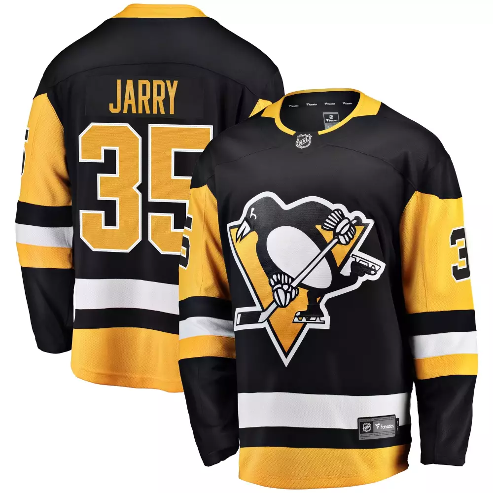 Custom Pittsburgh Penguins  Tristan Jarry Ed Breakaway Player Ice Hockey Jersey – Black