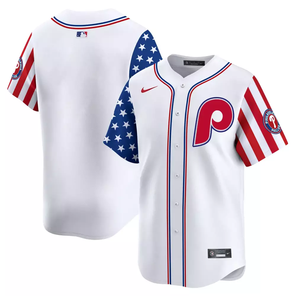 Customizable White alternate jason kelce phillies 2024 independence day vapor premier limited jersey all stitched