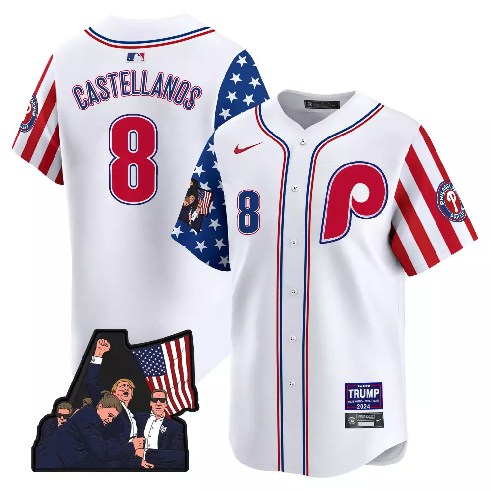 Custom White alternate trea turner phillies make american great again vapor premier limited jersey all stitched