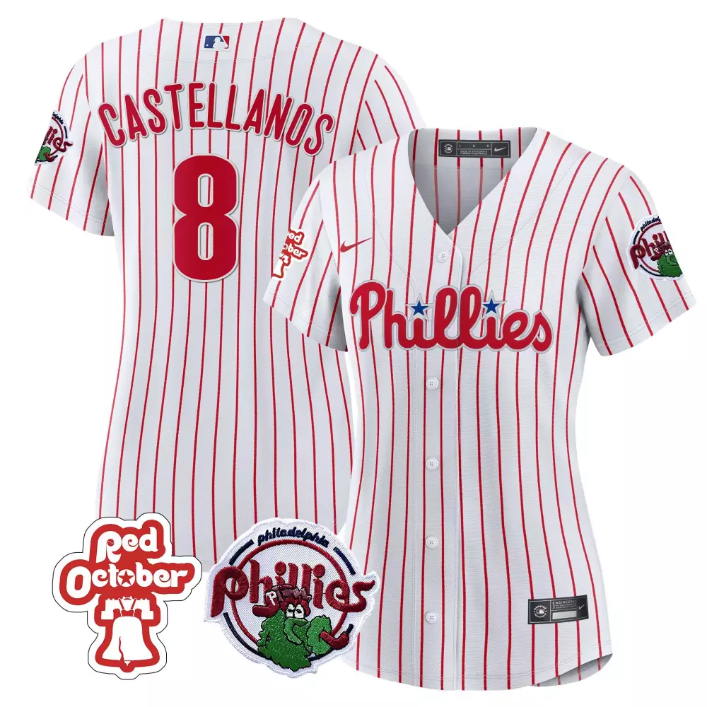 Custom White bryce harper philadelphia phillies red october patch jersey all stitched