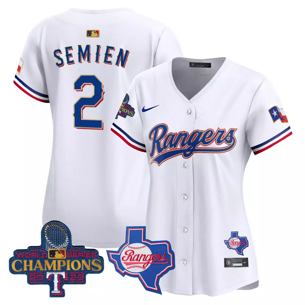 Custom White corey seager texas rangers 2023 world series champions gold trim vapor premier limited jersey v2 all stitched