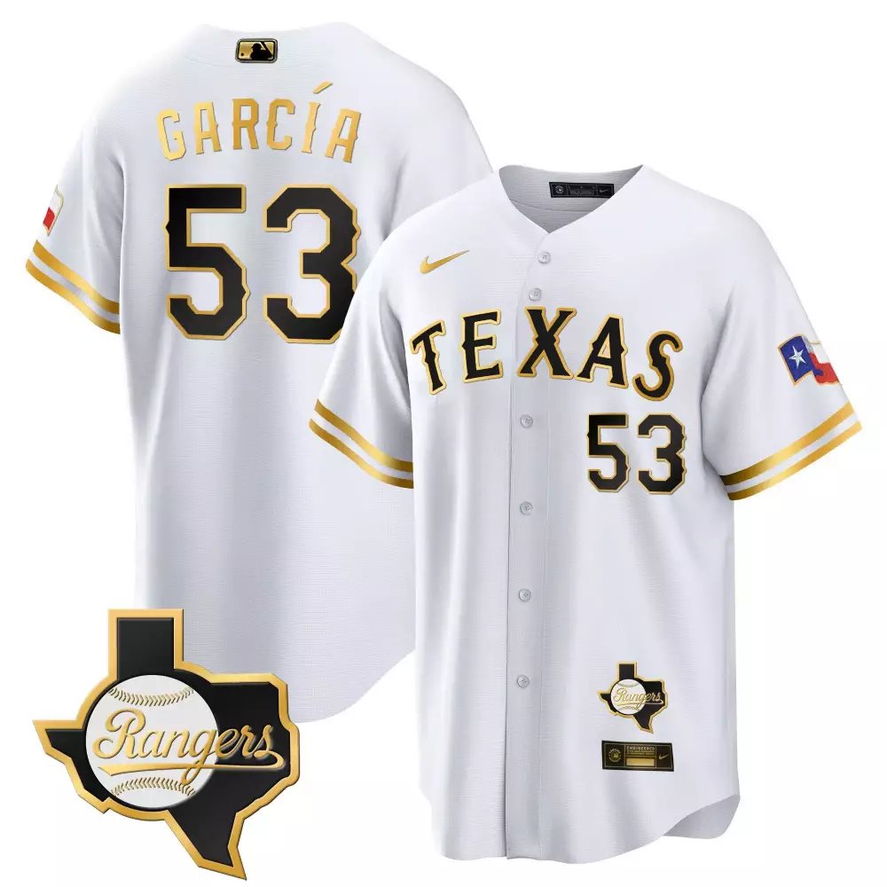 Custom White gold corey seager texas rangers 2023 cool base jersey texas patch all stitched
