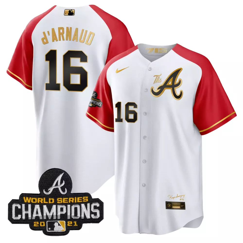 Custom White gold flex base atlanta braves black gold white gold custom jersey all stitched