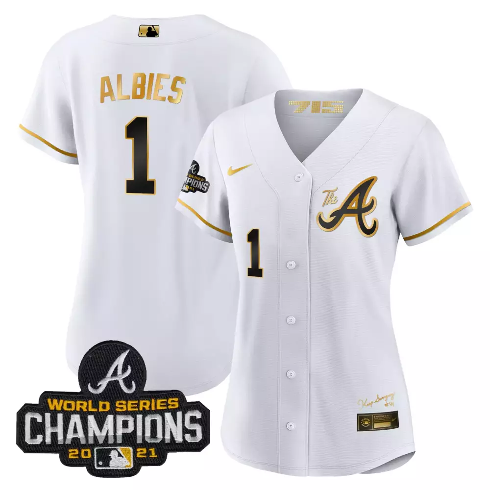 Custom White gold matt olson atlanta braves champions city connect gold jersey all stitched