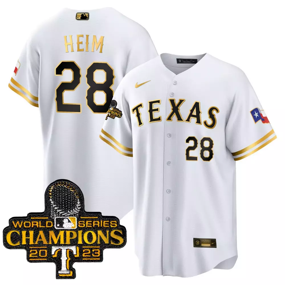 Personalized White gold nathaniel lowe texas rangers 2023 world series champions cool base jersey all stitched