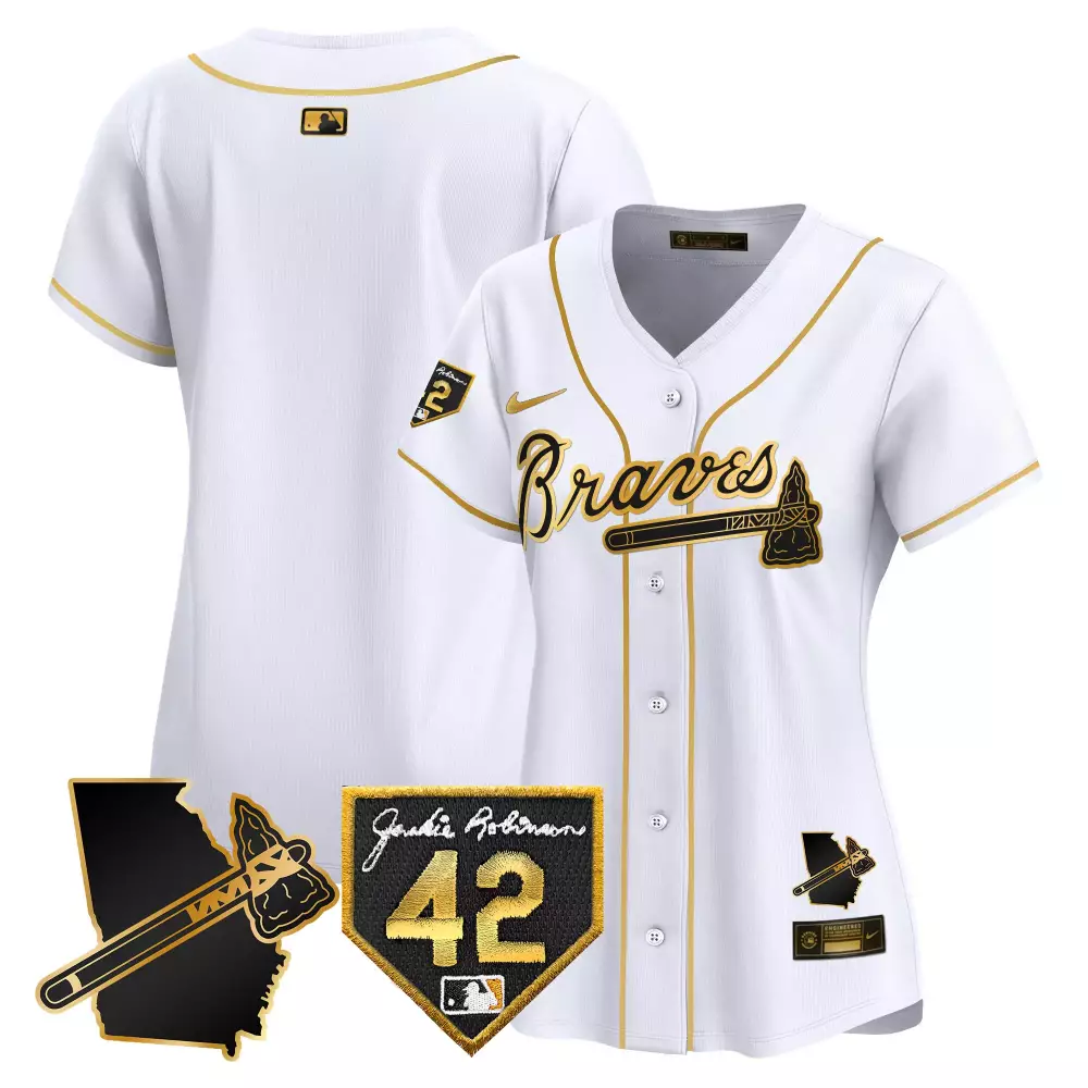 Personalized White gold spencer strider atlanta braves 2024 robinson georgia patch vapor premier limited jersey all stitched