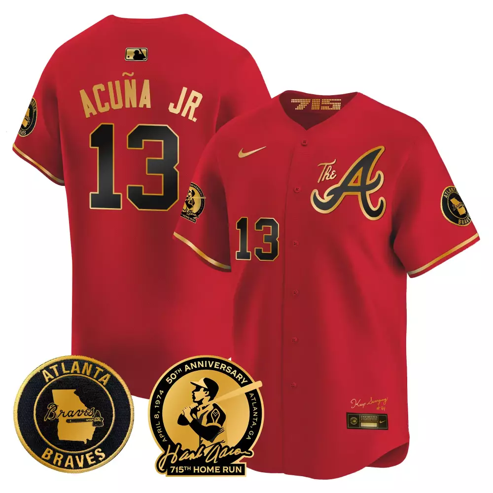 Customizable White gold team atlanta braves hank aaron 715th home run patch vapor premier limited jersey v2 all stitched