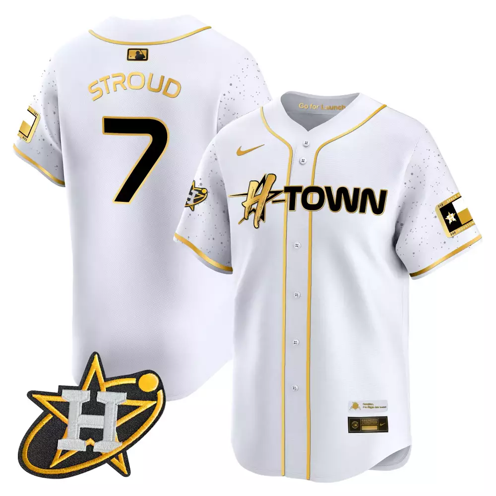 Custom White gold yordan lvarez astros 2024 space city h town vapor premier limited jersey all stitched