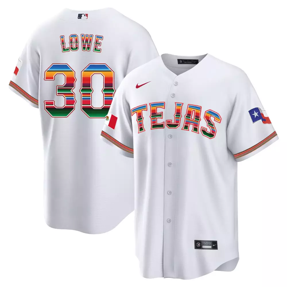 Custom White marcus semien texas rangers mexican heritage night cool base jersey tejas all stitched