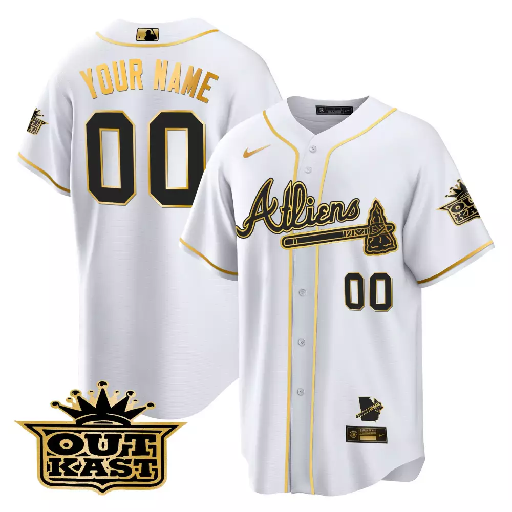 Customizable White matt olson atlanta braves atliens cool base jersey v2 all stitched