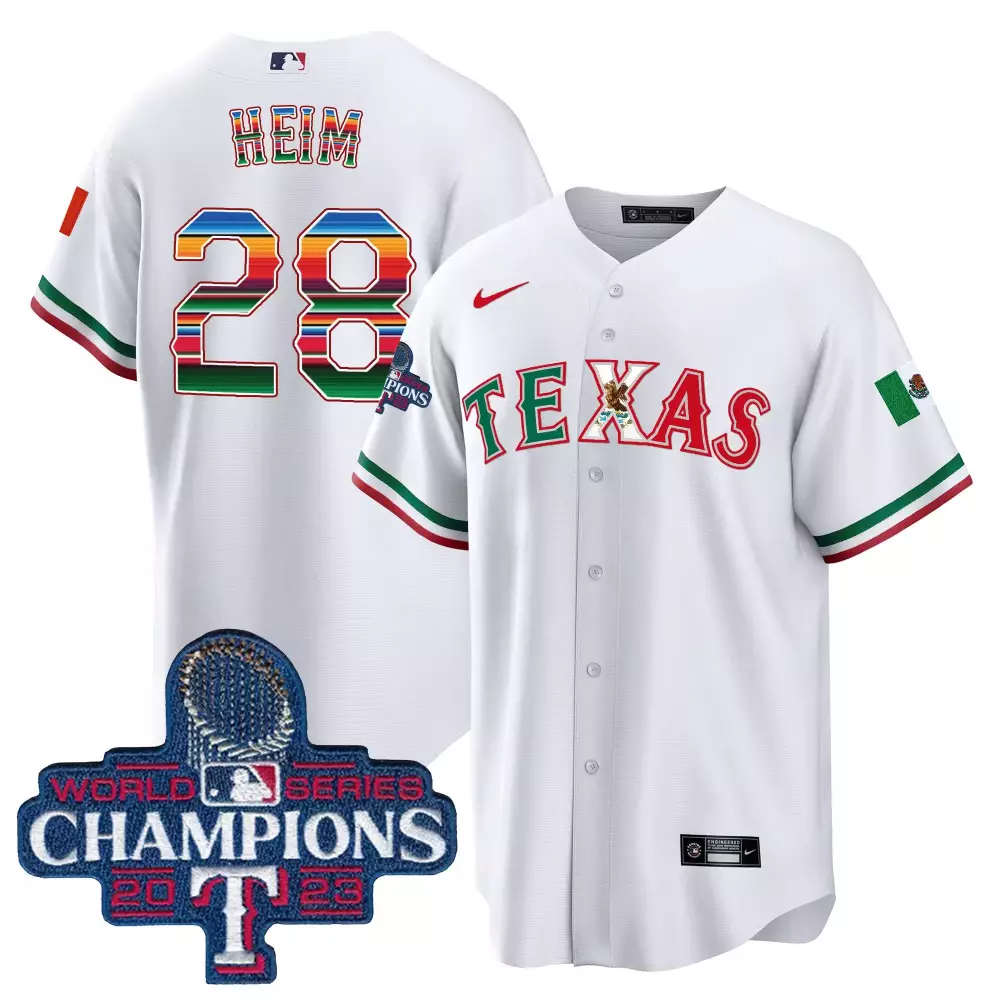 Custom White nathaniel lowe texas rangers mexico 2023 world series champions baseball jersey v2 all stitched