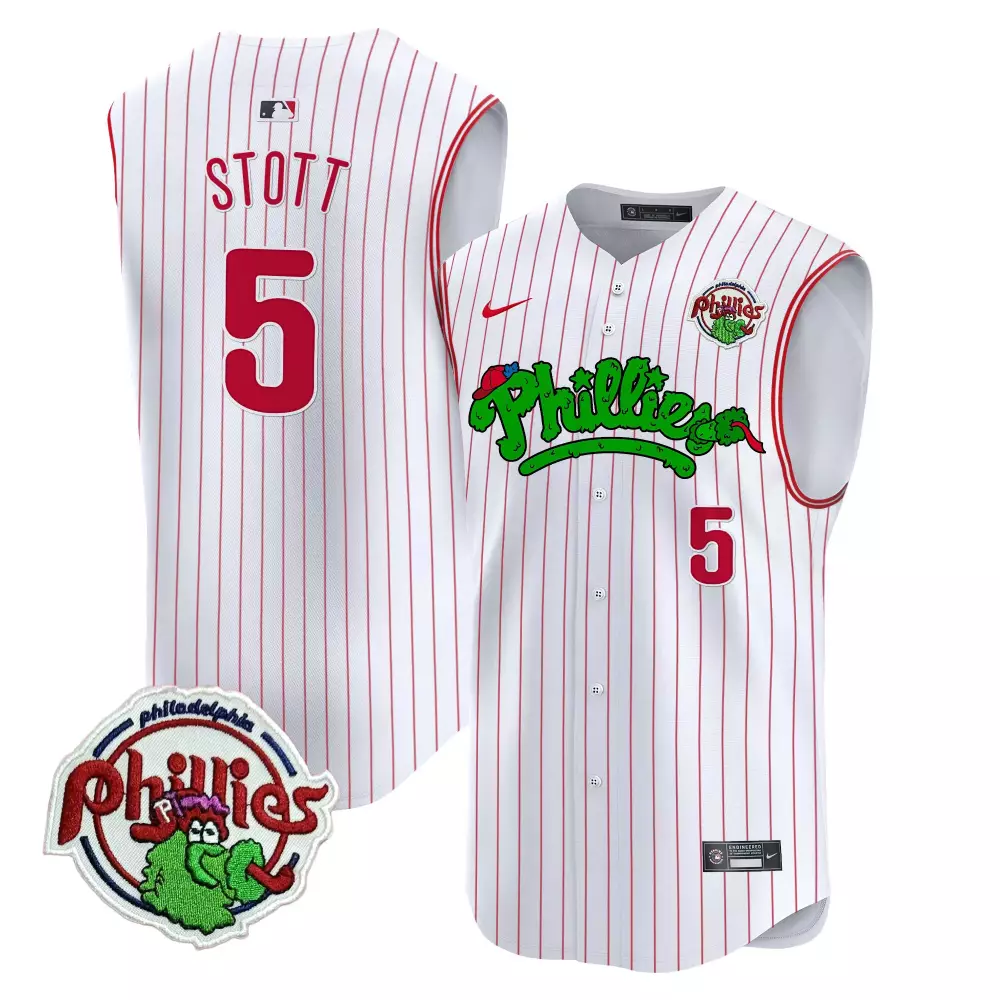Personalized White pinstripe bryce harper phillies phanatic vapor premier sleeveless jersey all stitched
