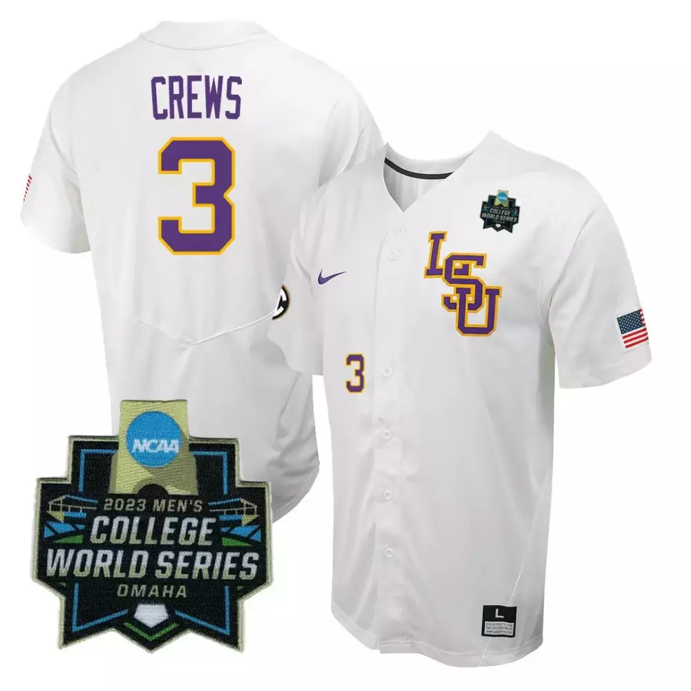 Personalized White pinstripe tommy white lsu tigers college baseball world series jersey v2 all stitched