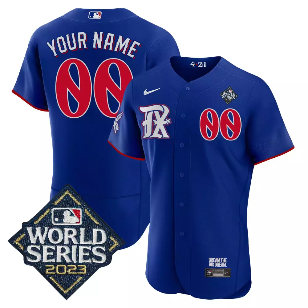 Customizable White texas rangers 2023 world series city connect flex base custom jersey all stitched