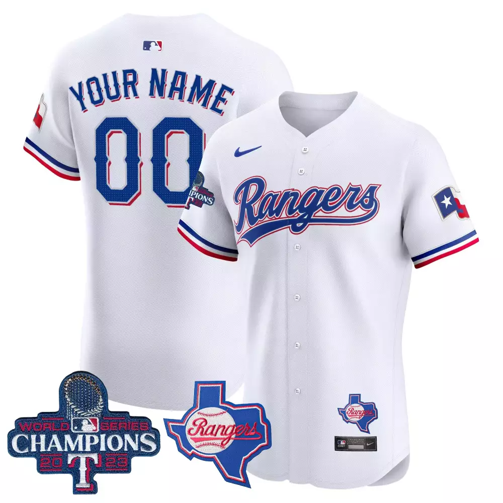 Personalized White texas rangers world series champions vapor premier elite custom jersey v2 all stitched