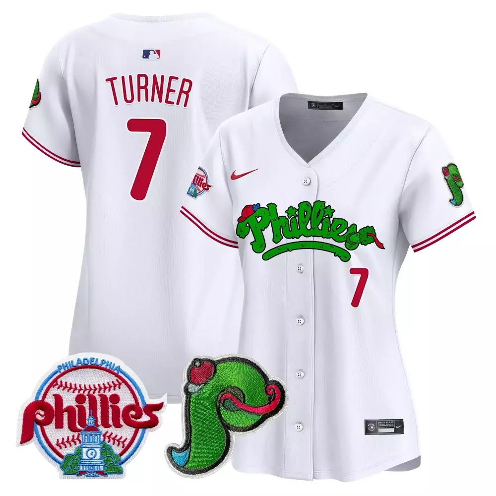Custom White trea turner phillies phanatic patch vapor premier limited jersey v4 all stitched