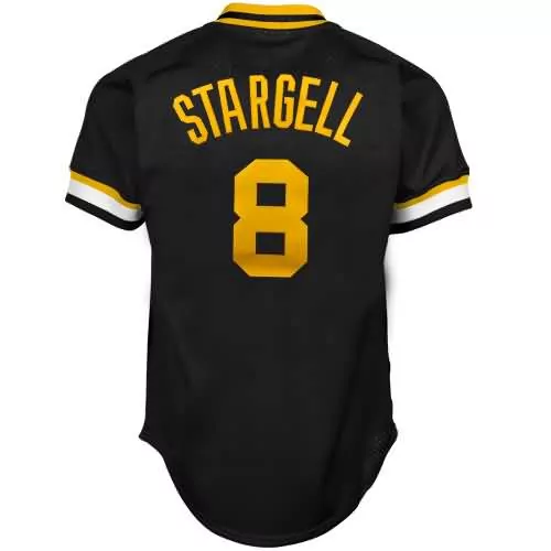 Customizable Willie stargell pittsburgh pirates mitchell ness 1982 cooperstown collection mesh batting practice jersey black