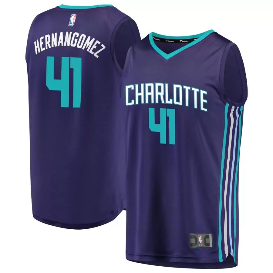Custom Willy hernangomez charlotte hornets fanatics ed fast break replica player jersey statement edition purple