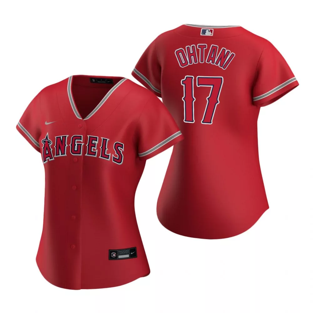 Customizable Womens angels 17 shohei ohtani red 2020 alternate jersey gift for angels fan